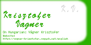 krisztofer vagner business card